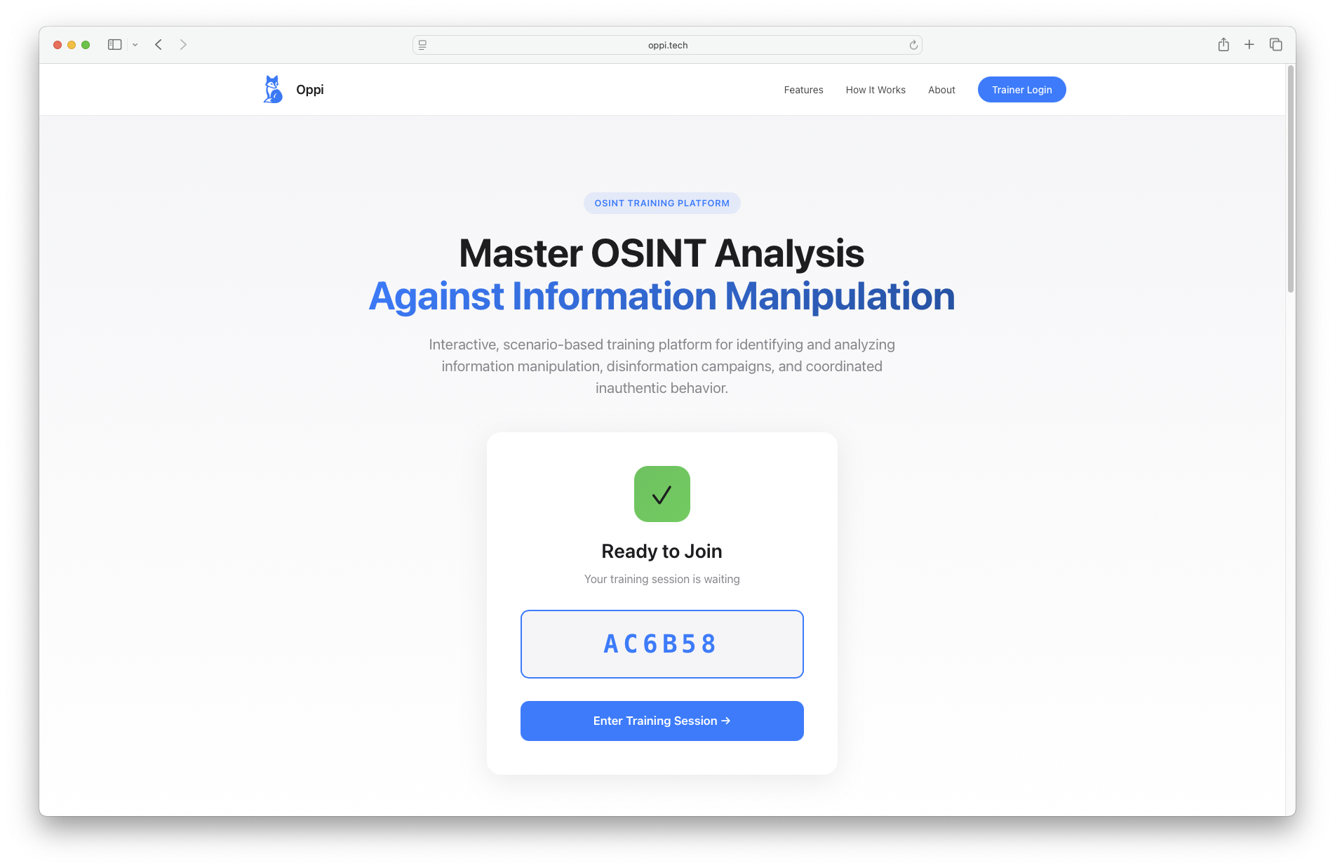 Session Code Display